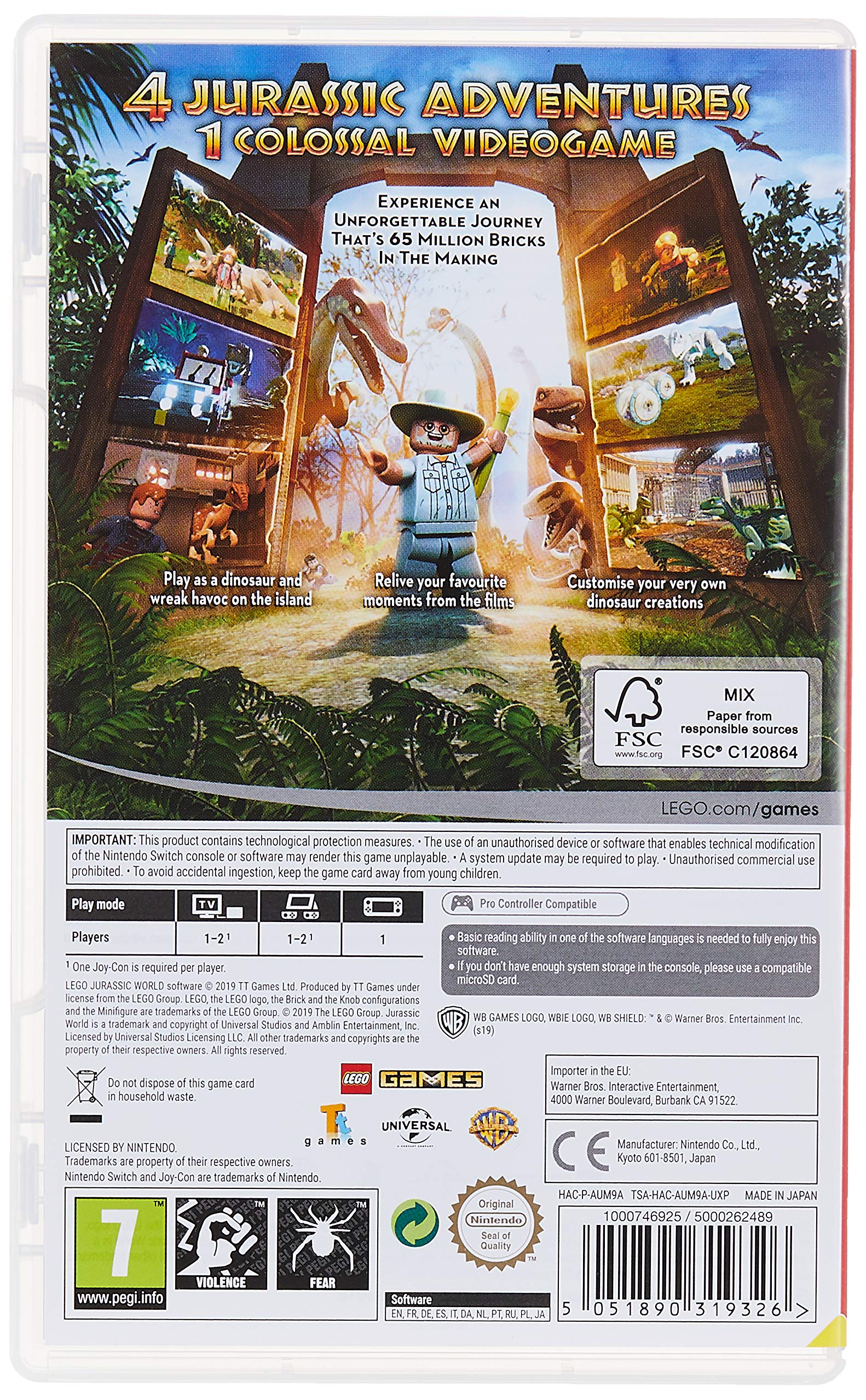 Lego Jurassic World Nintendo Switch Game : Amazon.co.za: Video Games